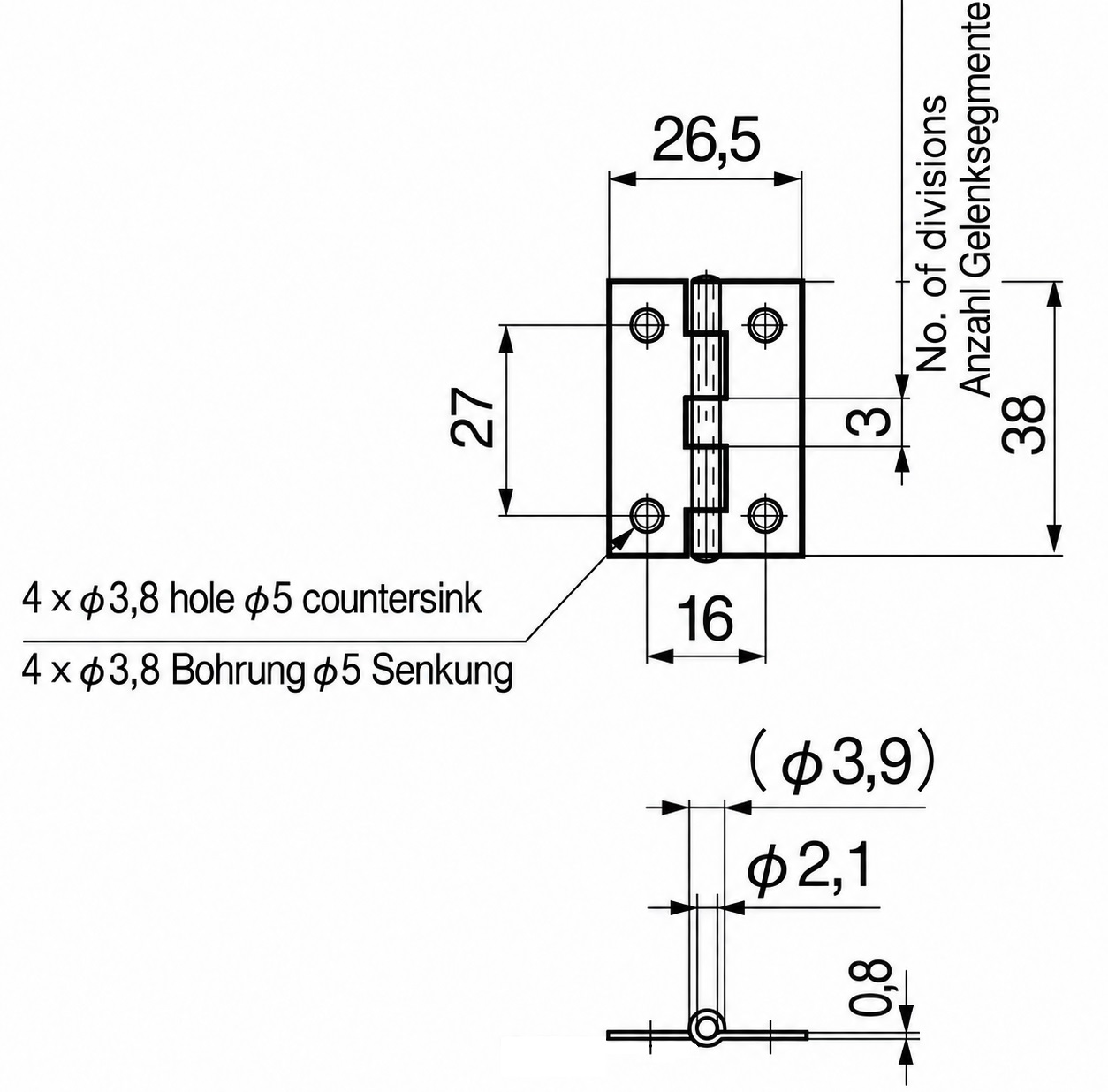 Balama înșurubată de înaltă calitate, B-1059-5, dimensiune: 38 mm, de la TAKIGEN, capacitate de încărcare: 4,5 kg (10 lbs). Desen tehnic