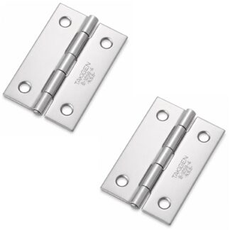 2 piese de balama înșurubată de înaltă calitate, realizate din oțel inoxidabil SUS304, capacitate de încărcare: 6,7 kg (15 lbs), 51 mm (2-1/64"), B-1059-4. Balama plată robustă pentru uși de mașini, trape de întreținere și multe altele, de la TAKIGEN (Japonia)