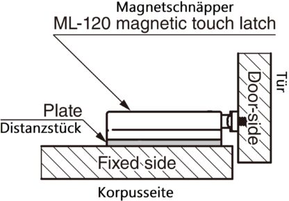 Placă distanțieră 4 piese, din poliacetal, suprafață: maro, 70 mm (2-3/4"), ML-120-DP4-BR. Placă de compensare pentru zăvoare magnetice ML-120BR, ML-120W și ML-120BL de la Sugatsune, de Sugatsune / LAMP® (Japonia) - imagine 3