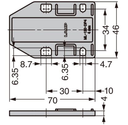 Placă distanțieră 4 bucăți, din poliacetal, suprafață: neagră, 70 mm (2-3/4"), ML-120-DP4-BL. Placă de compensare pentru zăvoare magnetice ML-120BR, ML-120W și ML-120BL de la Sugatsune, de Sugatsune / LAMP® (Japonia) - imagine 2