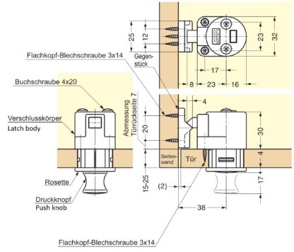 Dispozitiv de fixare de înaltă calitate cu funcție de mâner, fabricat din aliaj de zinc (ZDC), suprafață: auriu, lucios, finisaj: pătrat, DPL-SQ-G. Fixare solidă pentru autorulotă, barcă și multe altele, de Sugatsune / LAMP® (Japonia) - imagine 4