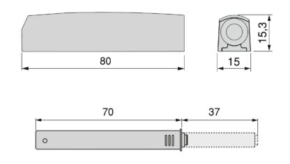 2 bucăți de încuietoare elegantă, cu carcasă de montare, suprafață: gri antracit, versiune: nemagnetică, 1900223. Deschizător stabil de ușă push-to-open pentru uși de mobilier, uși de dulap, clapete și multe altele, de la EMUCA - imagine 3