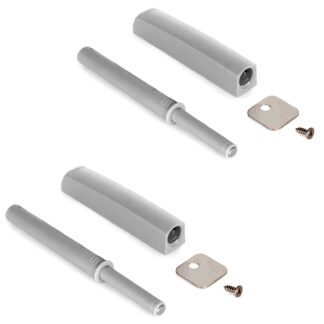 2 bucăți de zăvor de presiune elegant, cu carcasă de montare, suprafață: gri, versiune: magnetică, 1900321. Deschizător stabil de ușă push-to-open pentru uși de mobilier, uși de dulap, clapete și multe altele, de la EMUCA