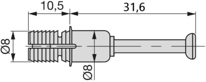 20 buc șuruburi de expansiune, din oțel și plastic, suprafață: zincată, 31,6 mm (1-1/4"), 5912905. Ancoră de conectare răspândită pentru conectori excentrici, rafturi, piese de dulap și multe altele, de la EMUCA - imagine 2