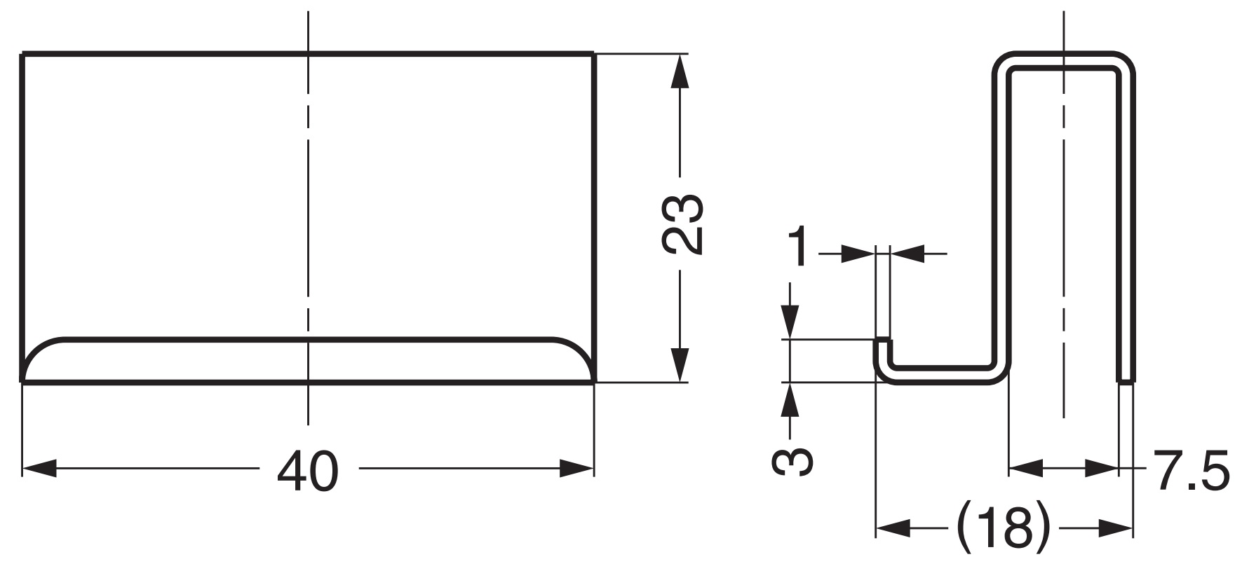 Contraplacă pentru grosimea sticlei de 5 mm (13/64"), cu funcție de mâner, suprafață: cromată, 40 mm (1-37/64"), K-150CR. Omolog pentru ușa dulapului din sticlă, muscarul magnetic și multe altele, de Sugatsune / LAMP® (Japonia) - imagine 2