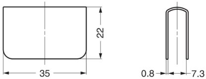 Contraplacă pentru grosimea sticlei 6 mm (15/64"), din oțel, suprafață: cromată, 35 mm (1-3/8"), K-110CR și K-110-P6. Omolog pentru ușa dulapului din sticlă, muscarul magnetic și multe altele, de Sugatsune / LAMP® (Japonia) - imagine 2