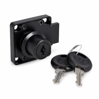 Încuietoare de înaltă calitate, 14.01.062-5, diametru: ⌀19 mm, de la SISO, negru, versiune: închidere pe partea stângă. Imaginea produsului