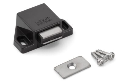 Zăvor magnetic compact de 2 bucăți, incl. contraplacă, suprafață: maro, 25 mm (63/64"), ML-30SBR. Deschizător de uși push-to-open care economisește spațiu pentru uși de mobilier, uși de dulap și multe altele, de Sugatsune / LAMP® (Japonia) - imagine 4