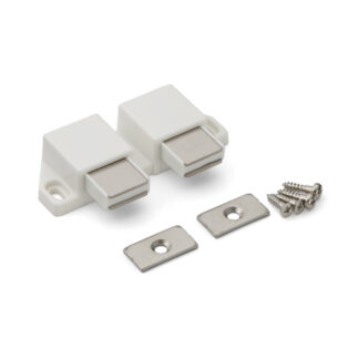 Clapetă magnetică compactă, incl. contraplacă ML-30WW, 25 mm (63/64") de la Sugatsune, alb, versiune: cu 2 pistonuri.  Imaginea produsului