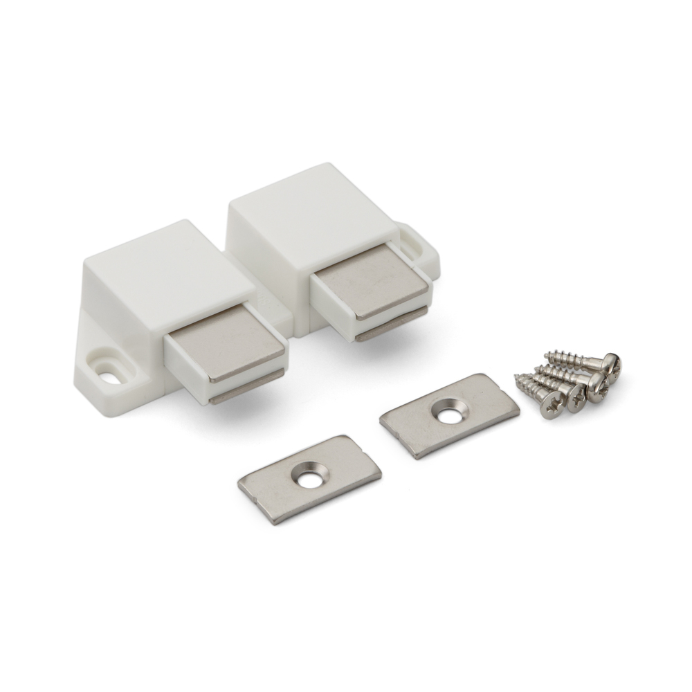 Clapetă magnetică compactă, incl. contraplacă ML-30WW, 25 mm (63/64") de la Sugatsune, alb, versiune: cu 2 pistonuri. Imaginea produsului