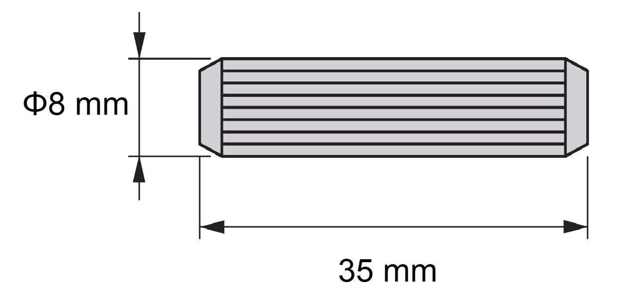 Bățuri de lemn de 10 piese lungime, realizate din, suprafață: canelată, ⌀8 mm (5/16"), 35 mm (1-3/8"), 9031878. bețe de lemn 9031878 pentru panouri de lemn, îmbinări din lemn, construcții de mobilier, rafturi, de EMUCA - imagine 5