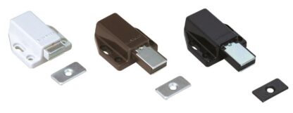 2 bucăți de zăvoare magnetice de înaltă calitate, inclusiv contraplacă, suprafață: maro, 38 mm (1-1/2"), ML-80BR. Deschizător de uși push-to-open pentru uși de mobilier, uși de dulap și multe altele, de Sugatsune / LAMP® (Japonia) - imagine 4
