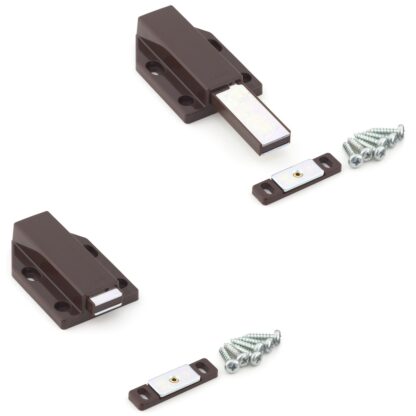 2 bucăți de zăvoare magnetice, inclusiv contraplacă ML-120BR, 38 mm (1-1/2") de la Sugatsune, maro, versiune: cu piston lung. Imaginea produsului