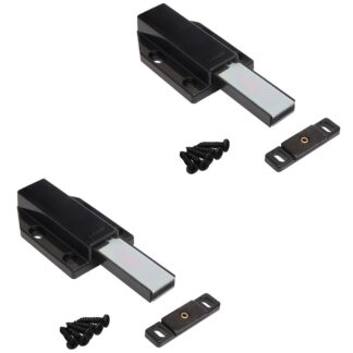 2 bucăți de zăvoare magnetice, inclusiv contraplacă ML-120BL, 70 mm (2-3/4") de la Sugatsune, negru, versiune: cu piston lung.  Imaginea produsului