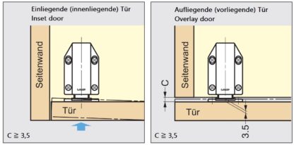 2 bucăți de zăvoare magnetice, incl. contraplacă, suprafață: albă, 70 mm (2-3/4"), versiune: cu piston lung, ML-120W. Deschizător de uși push-to-open pentru uși de mobilier, uși de dulap și multe altele, de Sugatsune / LAMP® (Japonia) - imagine 3