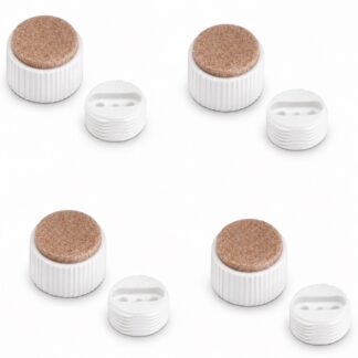4 piese, reglator robust pentru mobilier, B573-25-WH, diametru: ⌀25 mm, de la Kojima, capacitate de încărcare: 600 kg (1323 lbs), alb, versiune: cu pernă de fetru. Imaginea produsului