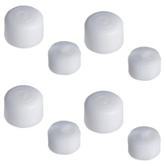 4 piese de reglaj robust pentru mobilier, capacitate de încărcare: 400 kg (882 lbs), suprafață: albă, ⌀19 mm (3/4"), versiune: standard, B571-19-WH. Picior reglabil pentru picioare de mese, picioare de mobilier, picioare pentru dulapuri și multe altele, de Kojima (Japonia)