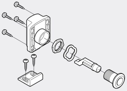 Închidere cu buton pentru uși groase de mobilier de la 22 la 25 mm, suprafață: fildeș, SL-B251-I. Push-Latch pentru conversie RV, interior iaht, mobilier rulotă și multe altele, de Sugatsune / LAMP® (Japonia) - imagine 3
