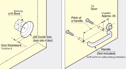 Închidere cu buton pentru grosimea ușii de la 18 la 21 mm, suprafață: maro, SL-B211-BR. Push-Latch pentru conversie RV, interior iaht, mobilier rulotă și multe altele, de Sugatsune / LAMP® (Japonia) - imagine 3