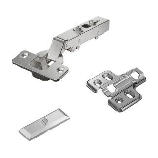 Balama de oală din oțel inoxidabil, suport: complet susținută (prezent), realizată din oțel inoxidabil, design: placă de montare cu distanță de 2 mm, 9289590. balama pentru mobilier din oțel inoxidabil rezistent la coroziune pentru mobilier de exterior și multe altele, de Hettich