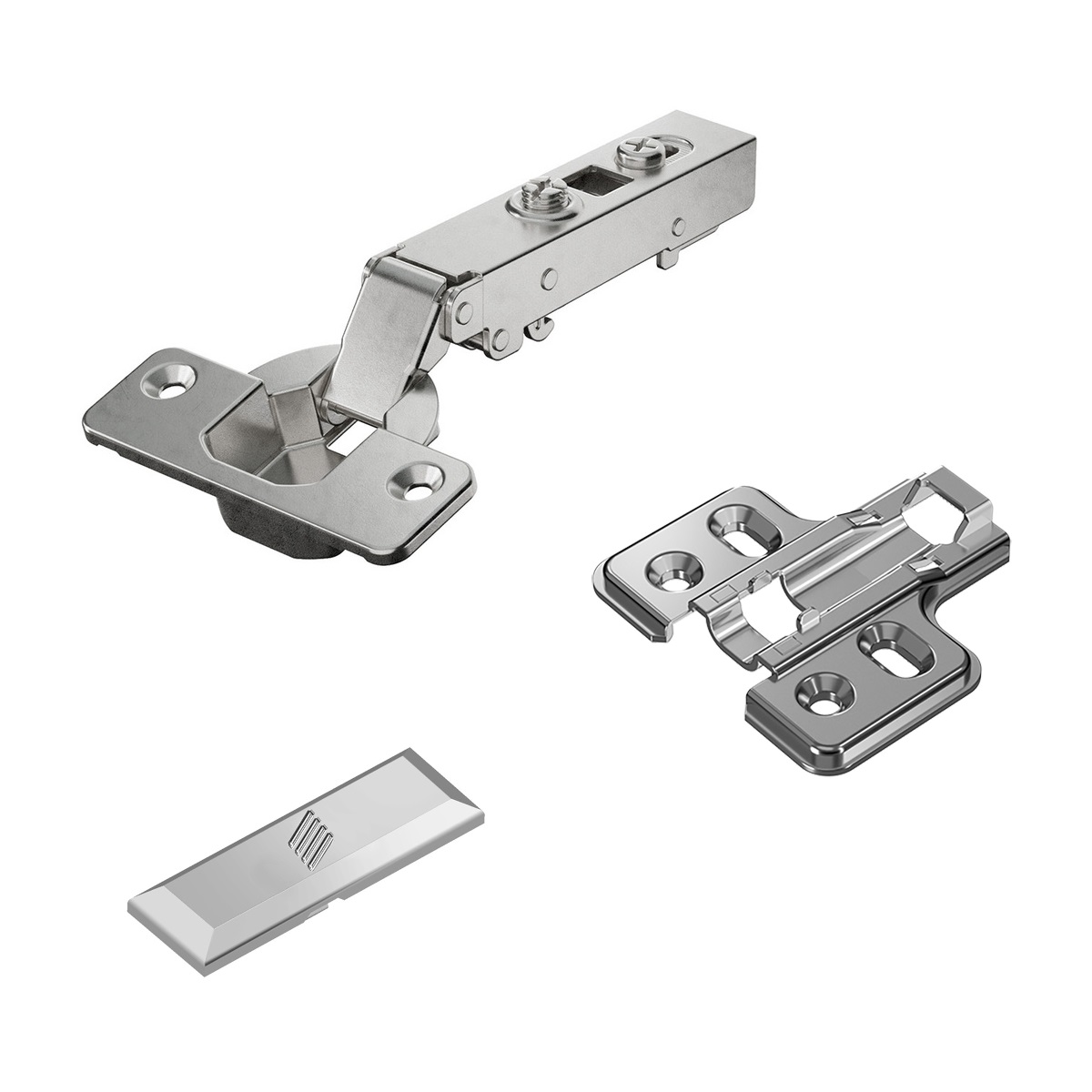 Balama de oală din oțel inoxidabil, suport: complet susținută (prezent), realizată din oțel inoxidabil, design: placă de montare cu distanță de 2 mm, 9289590. balama pentru mobilier din oțel inoxidabil rezistent la coroziune pentru mobilier de exterior și multe altele, de Hettich