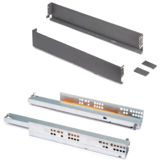 Set de sertare, cu rame extra subțiri, înălțime: 88 mm, 3275135, adâncimea sertarului: 340 mm, de la EMUCA, gri antracit, versiune: extensie completă cu închidere ușoară. Imaginea produsului