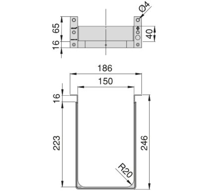 Decupaj pentru sifon de înaltă calitate, din plastic, suprafață: gri, 3011921. Protecție pentru sifon dreptunghiular pentru unitate de vanitate, dulap de bucătărie, dulap de baie, sifon, scurgere și multe altele, de la EMUCA - imagine 2