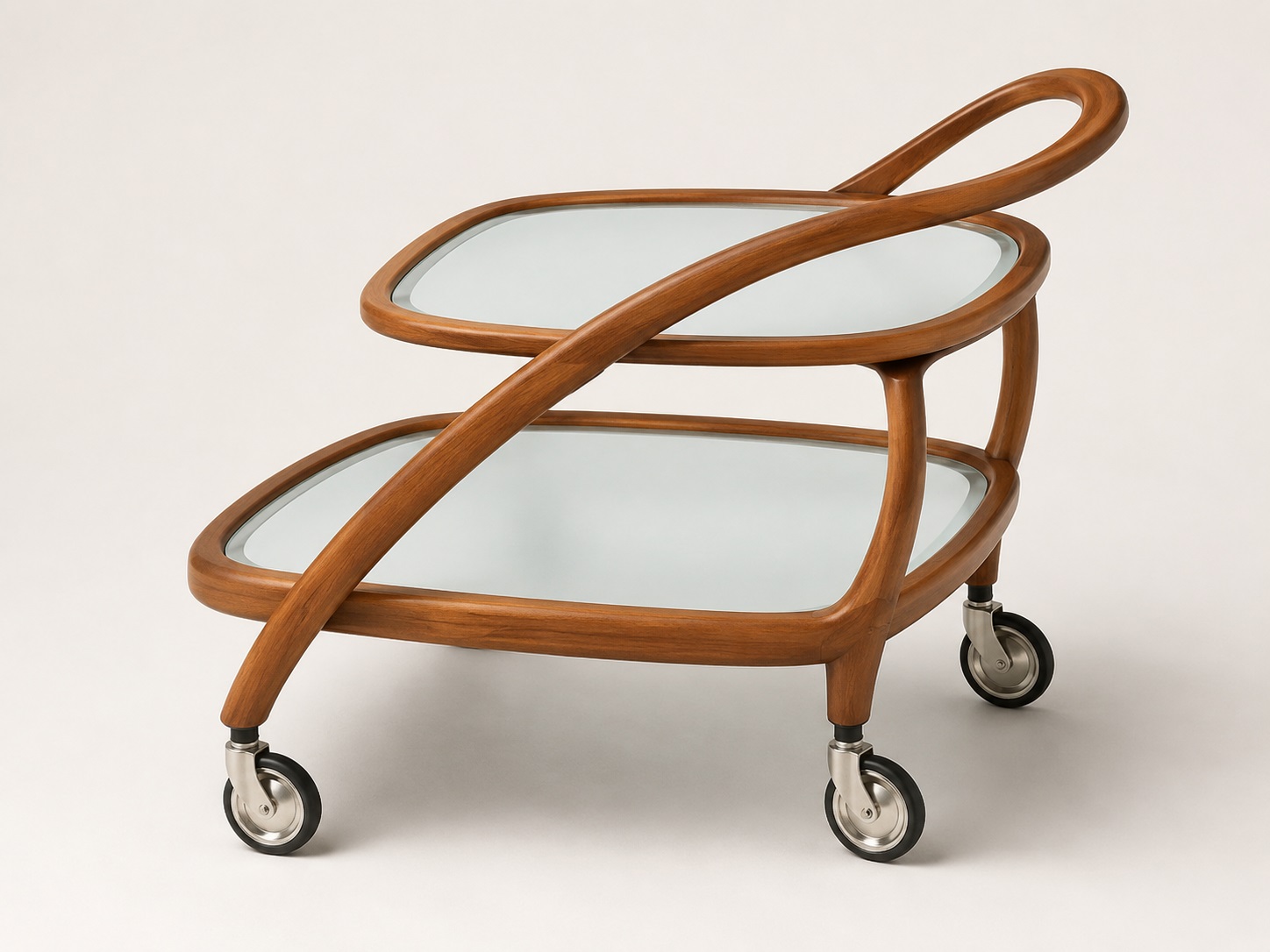 4 piese rolă clasică de cărucior de ceai, capacitate de încărcare: 60 kg (133 lbs), suprafață: placată cu nichel, ⌀75 mm (2-61/64"), 08.01.110-1. Rulă de servire de înaltă calitate pentru cărucioare de ceai, cărucioare de servire, cărucioare laterale și multe altele, din SISO Danemarca - imagine 2