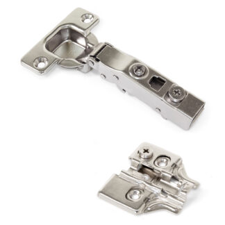 Balama cu cupă, închidere amortizată, montare cu clemă, reglabilă 3D, incl. placă de montare, suprafață: nichelată, versiune: montată pe suprafață, 1040007. balama pentru vase pentru mobilier, dulapuri și multe altele, de la EMUCA