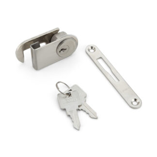 Încuietoare cu manetă cilindrică pentru uși de sticlă, inclusiv placa de blocare, cu cheie similară 2100GLK-D, de Sugatsune / LAMP (Japonia)