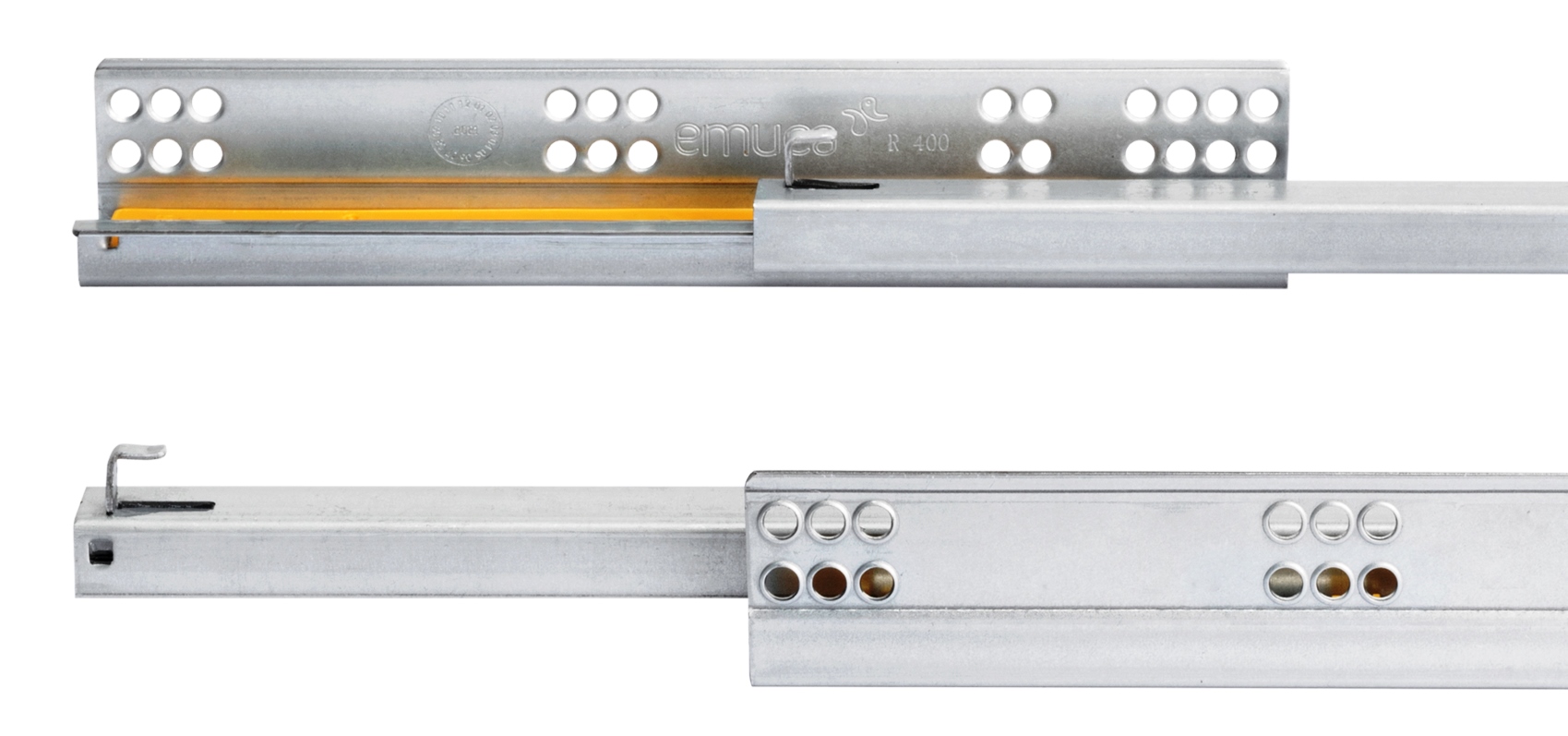 Glisiere sub pardoseală, capacitate de încărcare: 25 kg (56 lbs), 300 mm (11-13/16"), Design: extragere parțială cu închidere amortizată, 3019105. Extensibilități de înaltă calitate pentru sertare din lemn, sertare din lemn, rafturi din lemn și multe altele, de la EMUCA - imagine 5