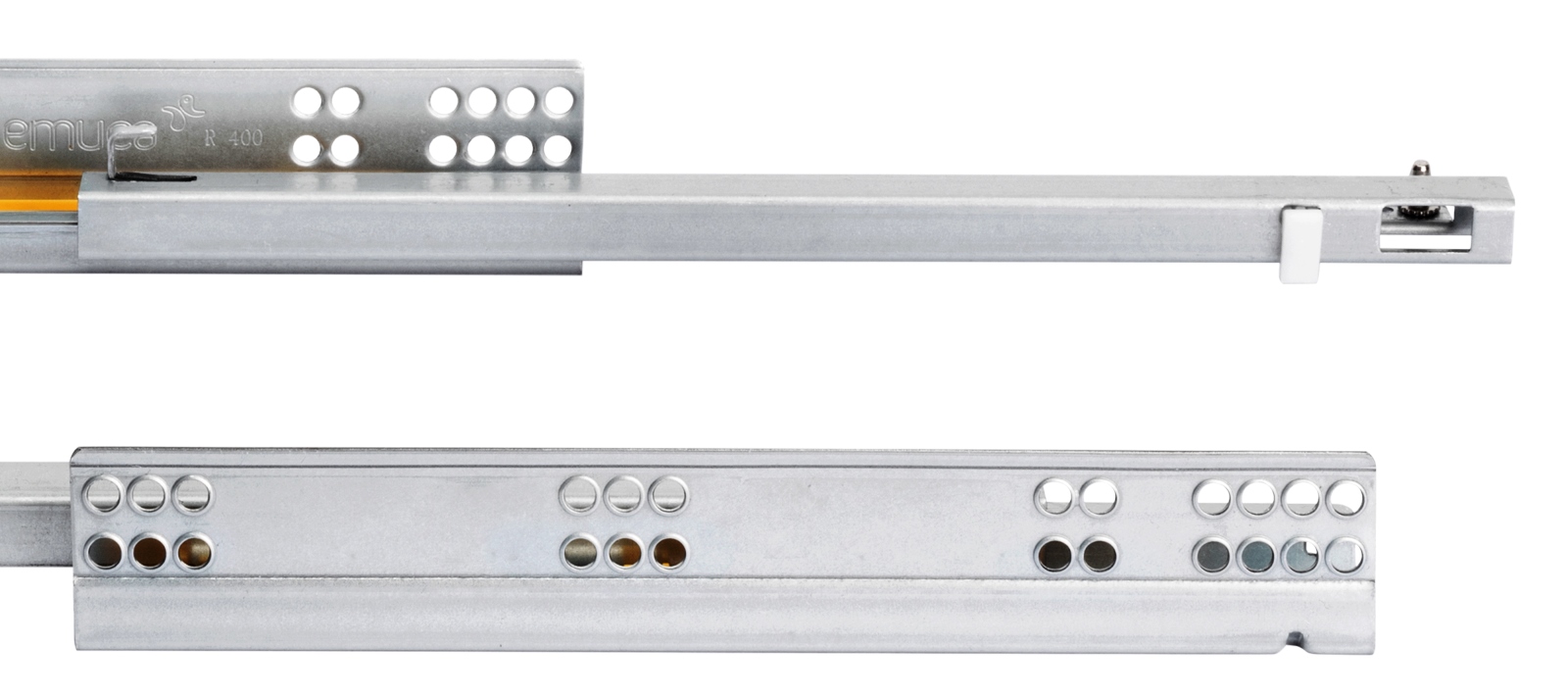 Glisiere sub pardoseală, capacitate de încărcare: 25 kg (56 lbs), 300 mm (11-13/16"), Design: extragere parțială cu închidere amortizată, 3019105. Extensibilități de înaltă calitate pentru sertare din lemn, sertare din lemn, rafturi din lemn și multe altele, de la EMUCA - imagine 4