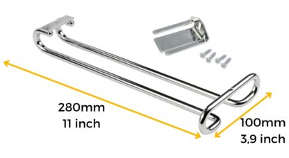 Suport pentru pahare de vin de înaltă calitate, fabricat din oțel, suprafață: cromat, 280 mm (11-1/32"), 8930011. Umeraș practic pentru pahare de vin, pahare de șampanie, pahare de cocktail, pahare de coniac, pahare și multe altele, de la EMUCA - imagine 7